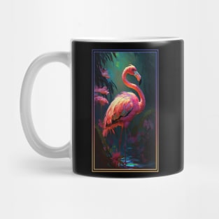 Flamingo Vibrant Tropical Flower Tall Digital Oil Painting Portrait 2 Mug